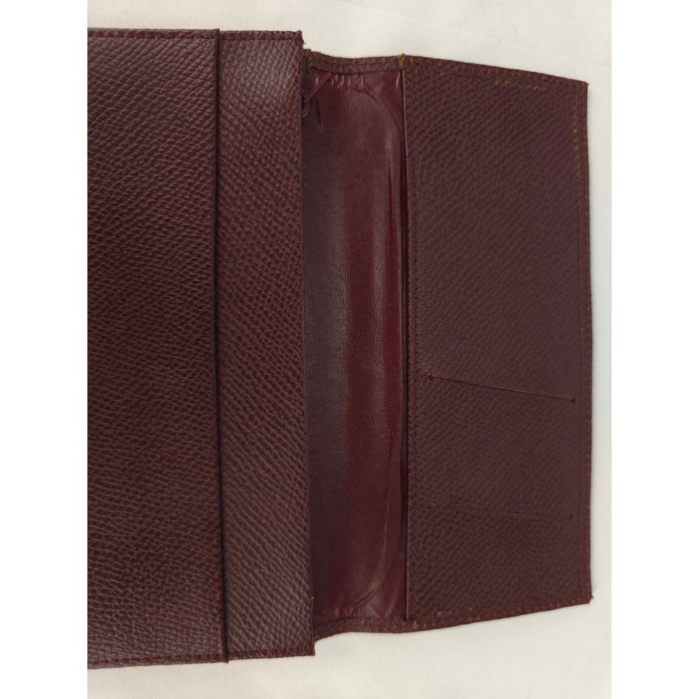 Vintage Rudolph Valentino Burgundy Leather Continental Wallet Embossed Logo - Picture 4 of 15